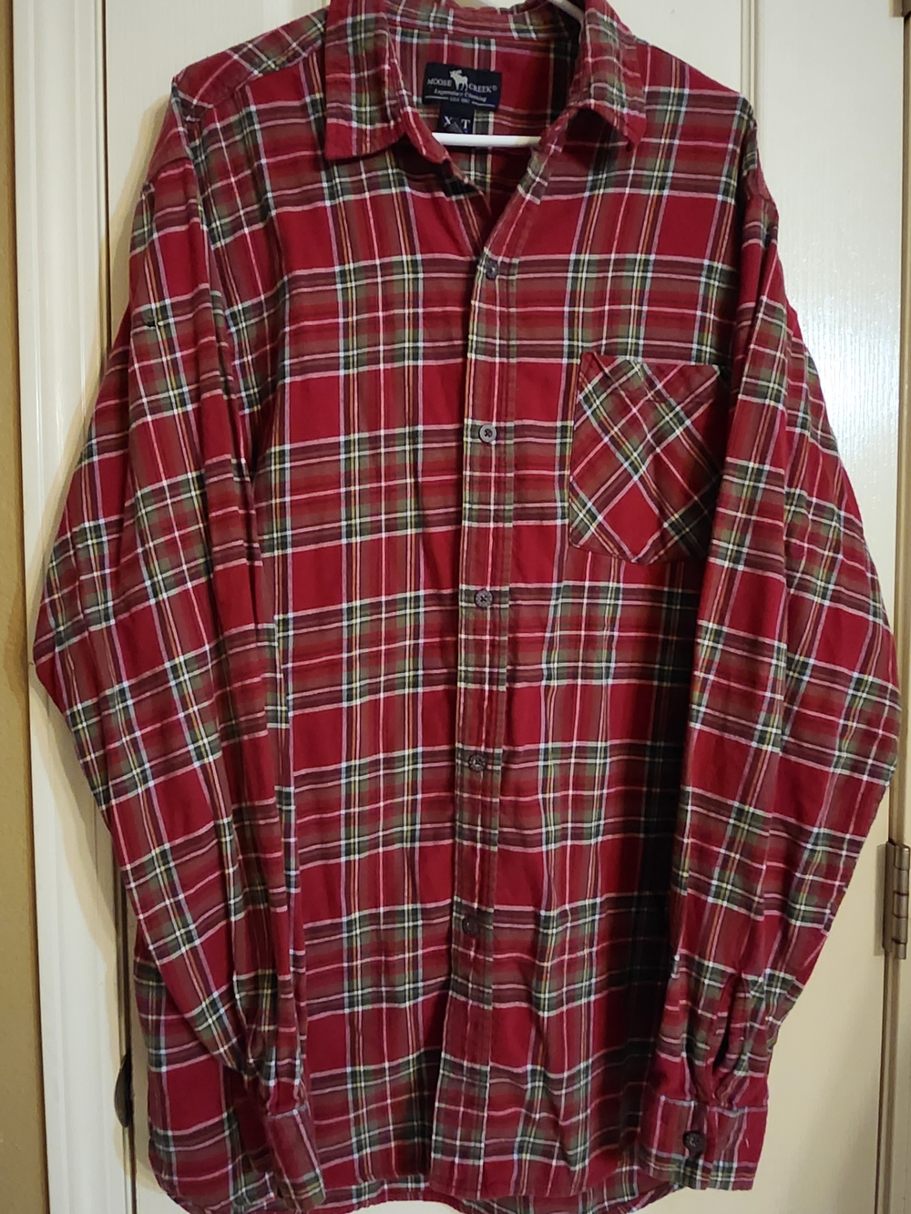 Moose Creek Red Plaid Flannel Button-Down Shirt -